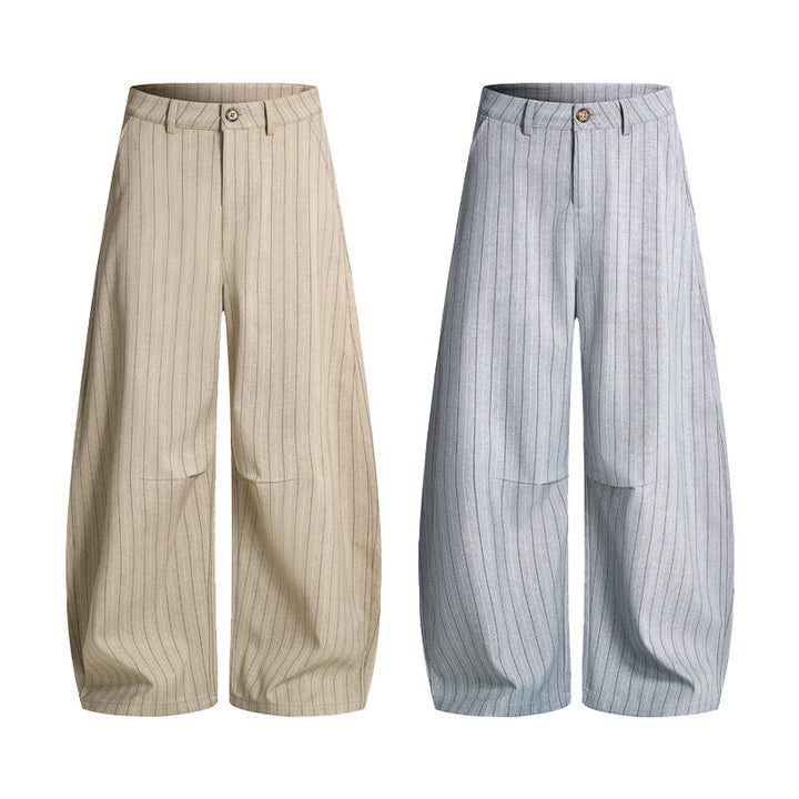 Men's Wide Pinstripe Pants with Extra Wide Leg and High Waist Mune Fashion