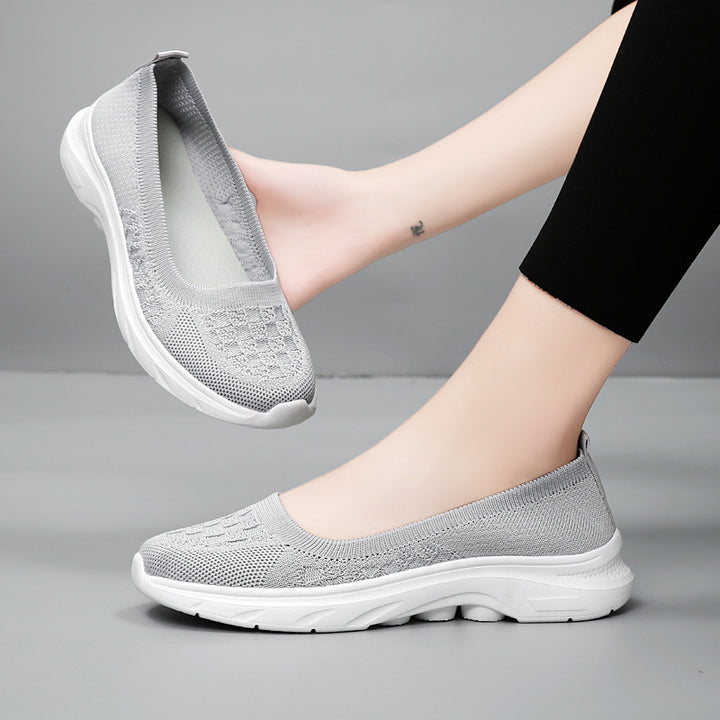Women's Nano Hybrid Ballerina Sneaker with seamless knit upper material, ergonomic comfort insole, and slip-resistant sole Mune Fashion