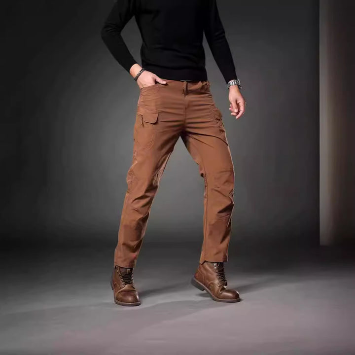 Men's trekking cargo pants with knee reinforcement, multifunctional pockets, and straight cut Mune Fashion