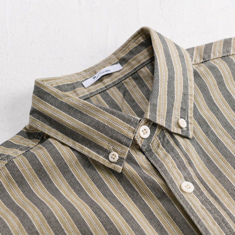 Men's shirt with button-down collar made of breathable linen-cotton blend in relaxed fit Mune Fashion