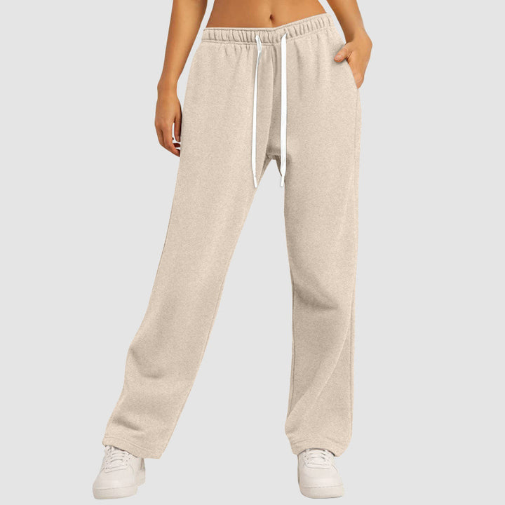 Women's casual lounge pants with straight leg extra long drawstring and deep crotch Mune Fashion