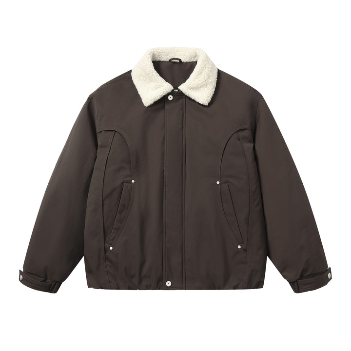 Men's Short Blouson with Sherpa Collar and Utility Pockets Mune Fashion