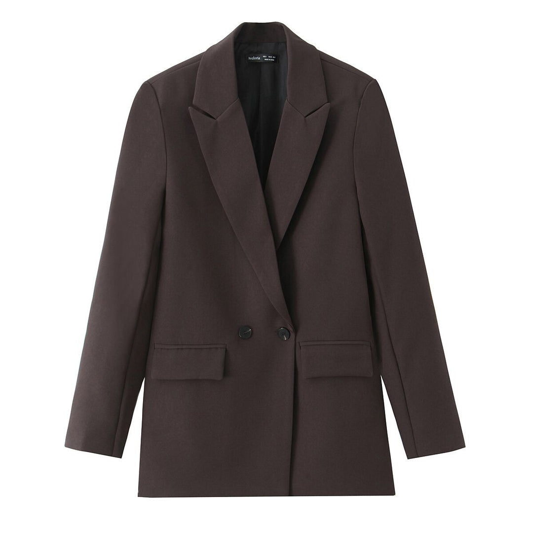 Ladies nan tailored long blazer in oversized look with lapel collar and patch pockets Mune Fashion