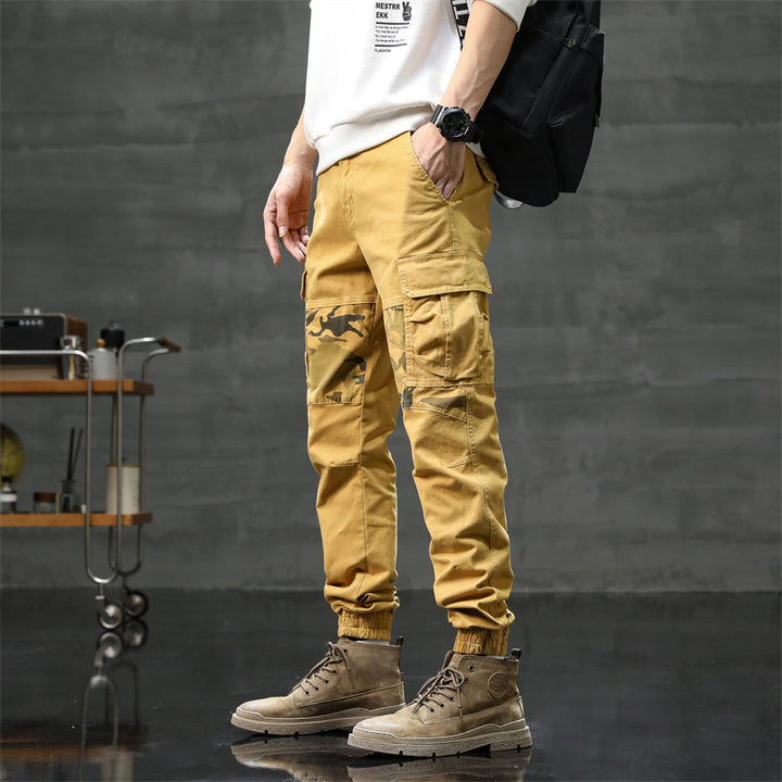 Men's Cargo Jogging Pants with Camouflage Knee Insert & Elastic Cuffs Mune Fashion