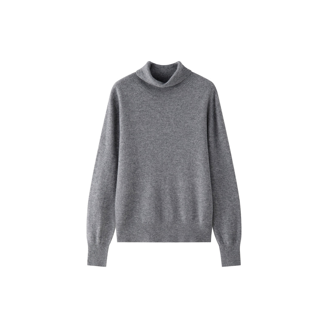 Women's Fine Cashmere-Style Rollneck Sweater with Relaxed Fit and Ribbed Cuffs Mune Fashion