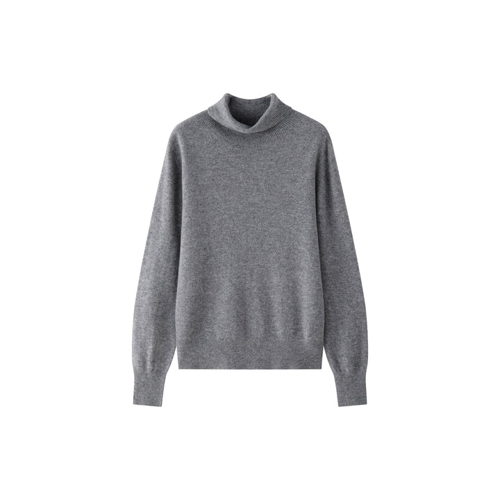 Women's Fine Cashmere-Style Rollneck Sweater with Relaxed Fit and Ribbed Cuffs Mune Fashion