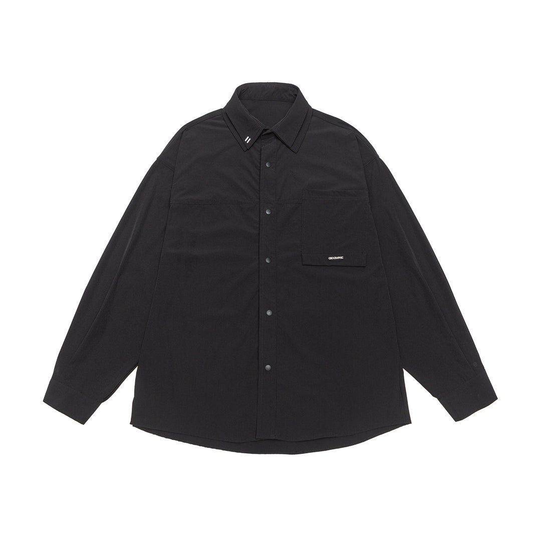 Unisex Oversize Shirt Jacket with Snap Button Front and Patch Chest Pocket Mune Fashion