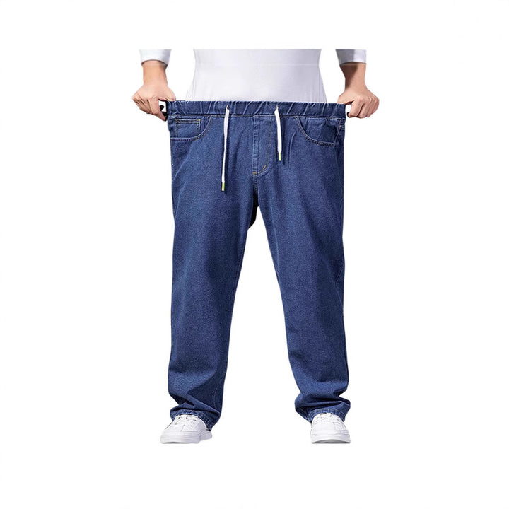 Men's adjustable waist Denim Jogging Pants with elastic waistband and drawstring Mune Fashion