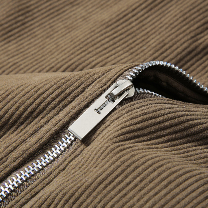Men's corduroy bomber jacket with zipper, ribbed cuffs, and light padding Mune Fashion