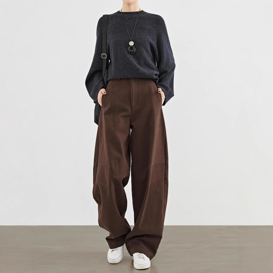 Women's wide high-waist pleated cargo pants with extra wide leg Mune Fashion