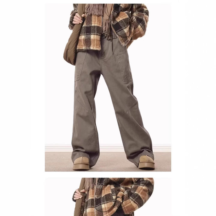 Women's Wide-Cut High-Waist Cargo Pants Mune Fashion