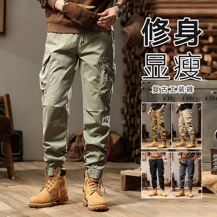 Herren Cargohose im Joggerstil mit elastischem Komfortbund, Multifunktionalen Klapp‑Utility‑Taschen und Knöchelreißverschluss Mune Fashion