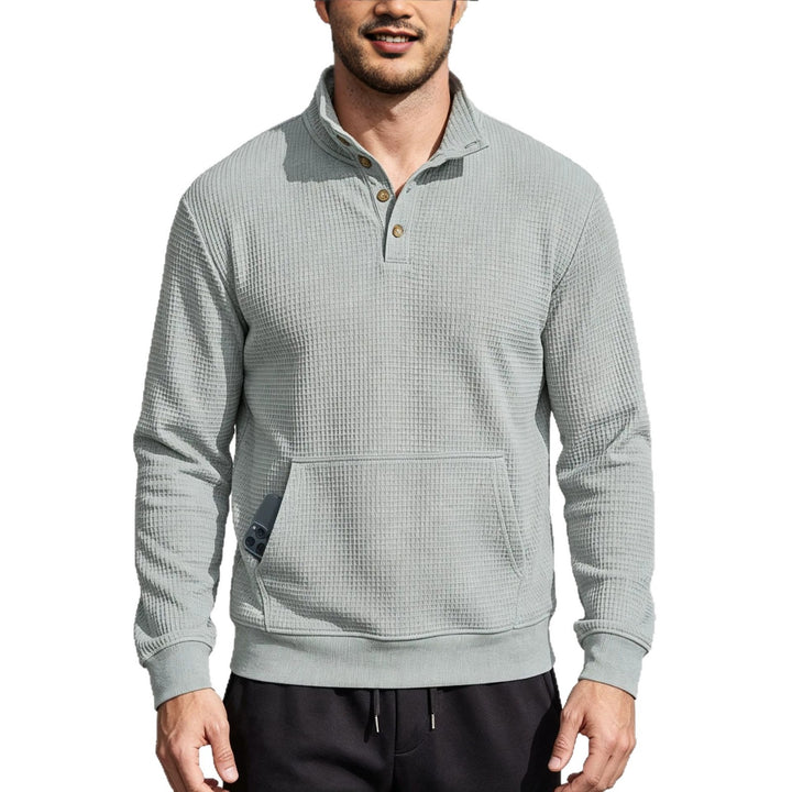 Men's Fashion Sports Sweater with Button Placket