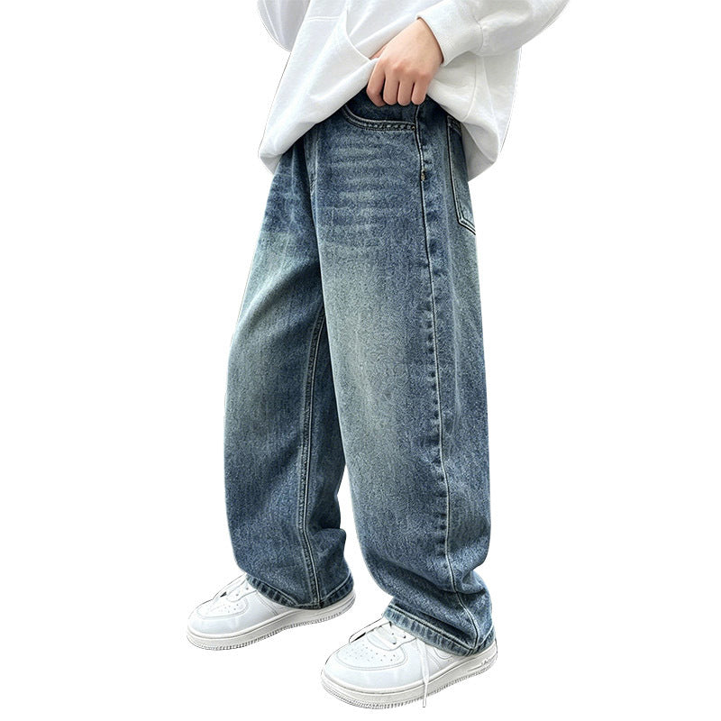 Women wide jeans pants with elastic waistband and trendy cut Mune Fashion