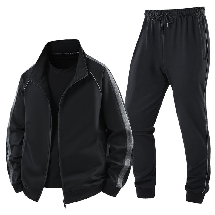 Men's Lightweight Casual Training Suit Set with Zip Jacket, Elastic Waistband & Zip Pockets Mune Fashion