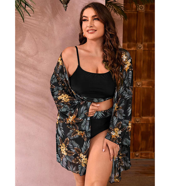 Women's bikini set with floral kimono and functional top Mune Fashion