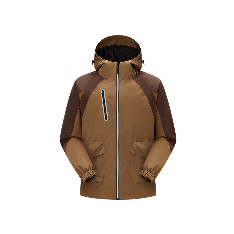 Men's two-layer technical rain jacket with adjustable hood and welded seams Drune