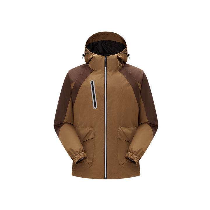 Men's two-layer technical rain jacket with adjustable hood and welded seams Drune