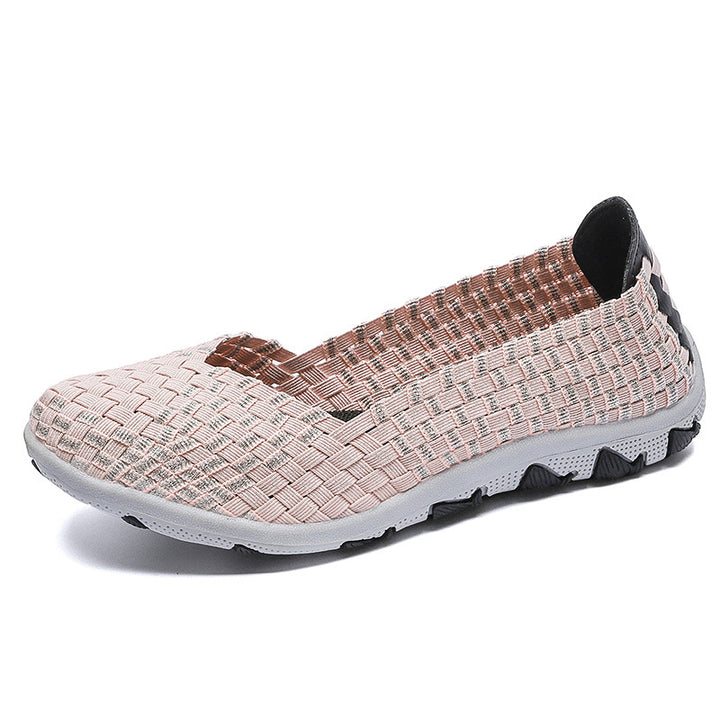 Women's knitted slip-on casual shoe with braided upper material and non-slip flexible sole Mune Fashion