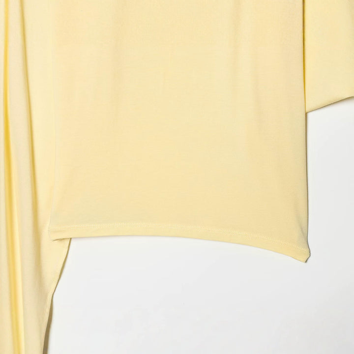 Women Asymmetrical Draped Cape Top with Roll Neck and One-Shoulder Sleeve Mune Fashion