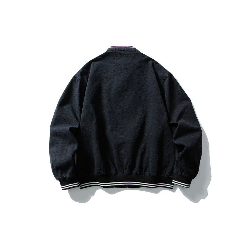 Unisex Kastig cut cotton canvas bomber jacket with stand-up collar and ribbed hem Mune Fashion