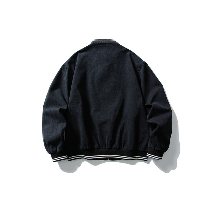Unisex Kastig cut cotton canvas bomber jacket with stand-up collar and ribbed hem Mune Fashion