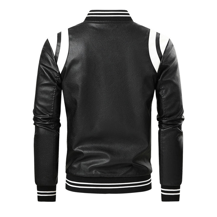 Men's Sporty Leather Jacket Mune Fashion
