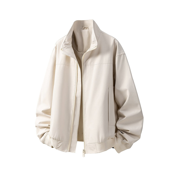 Men's Light Oversized Bomber Jacket with Stand-Up Collar, Full Zip and Elastic Hem Mune Fashion