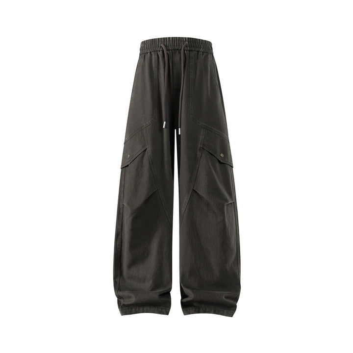 Men's loose Utility Cargo Pants with drawstring waistband and large flap pockets Drune