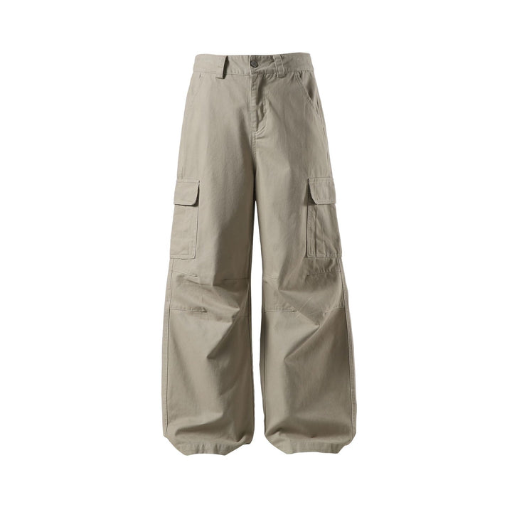 Women's Wide Cargo Culotte with High Waist, Deep Crotch and Functional Flap Pockets Mune Fashion