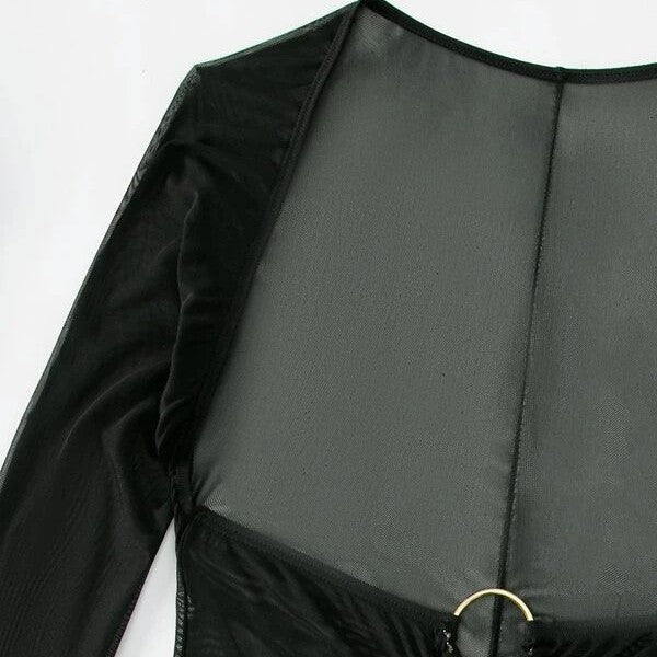 Ladies beach dress with transparent wrap detail and stylish ring elements Mune Fashion