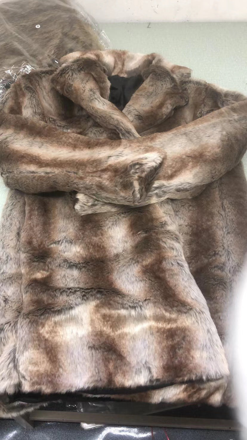 Men's Elegant Faux Fur Coat Mune
