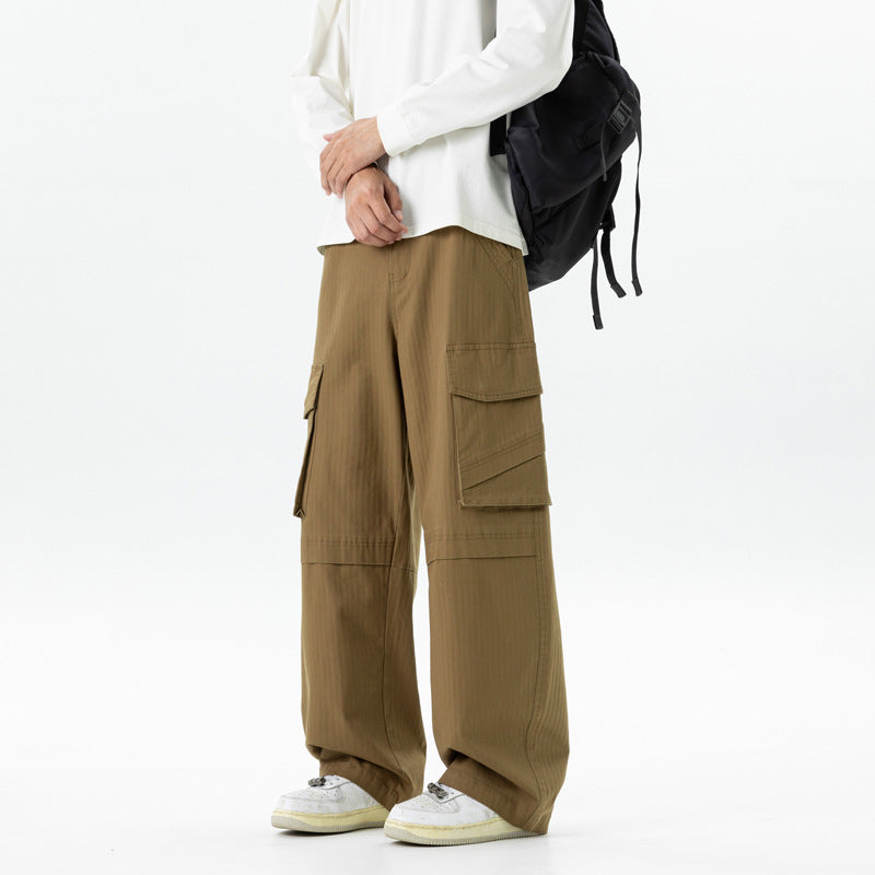 Damen weite Cargo-Hose mit hoher Taille und Multifunktions-Taschen Mune Fashion