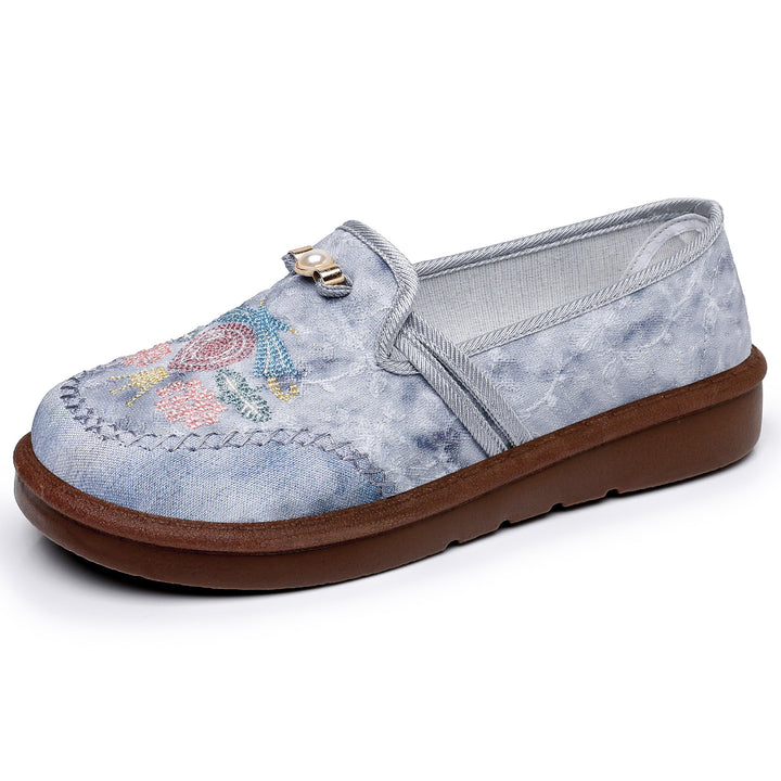 Women's filigree embroidered comfort slipper with pearl application and profiled non-slip sole Mune Fashion