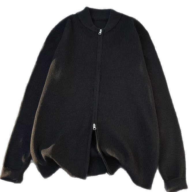 Unisex Chunky Knit Oversized Cardigan with Round Neckline and Full Button Placket Mune Fashion