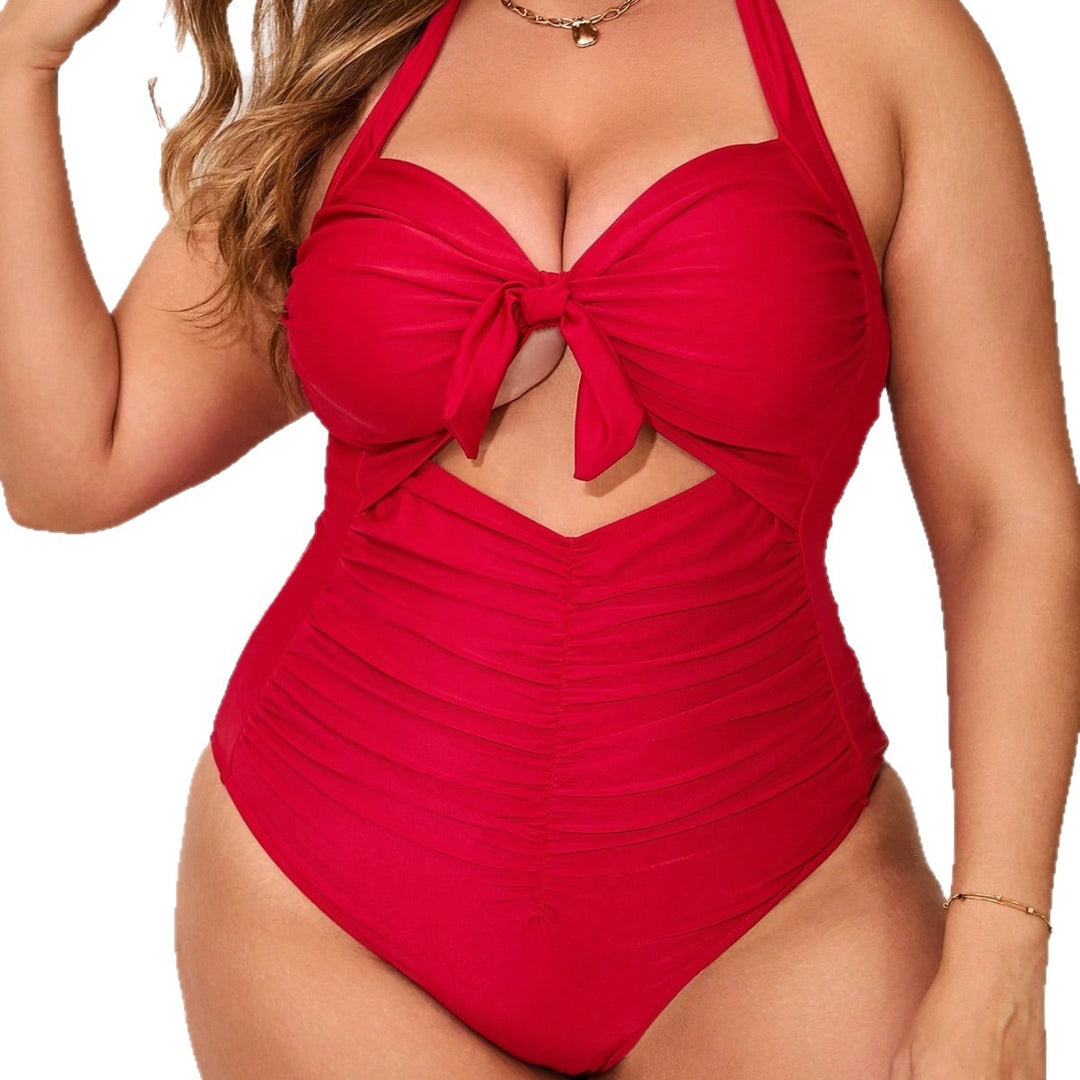 Women's One-Piece Swimsuit with Refined Knotted Design Mune Fashion