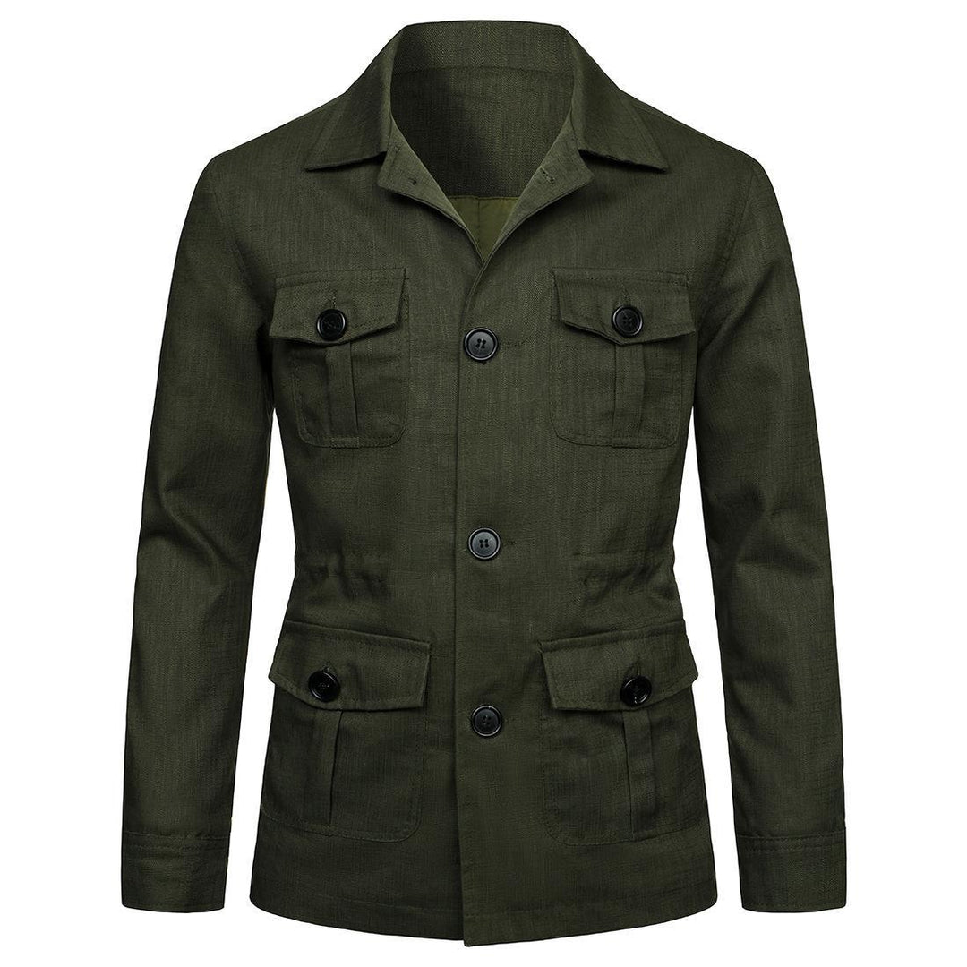 Men's nan Utility jacket made of linen with four patch pockets and tailored silhouette Mune Fashion
