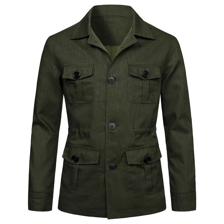 Men's nan Utility jacket made of linen with four patch pockets and tailored silhouette Mune Fashion
