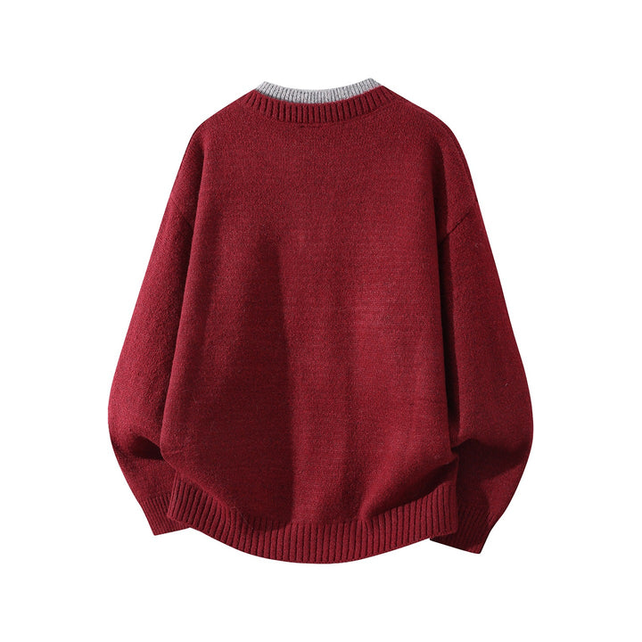 Women’s Oversized Knit Sweater with Henley Half Button Collar and Ribbed Hem Mune Fashion