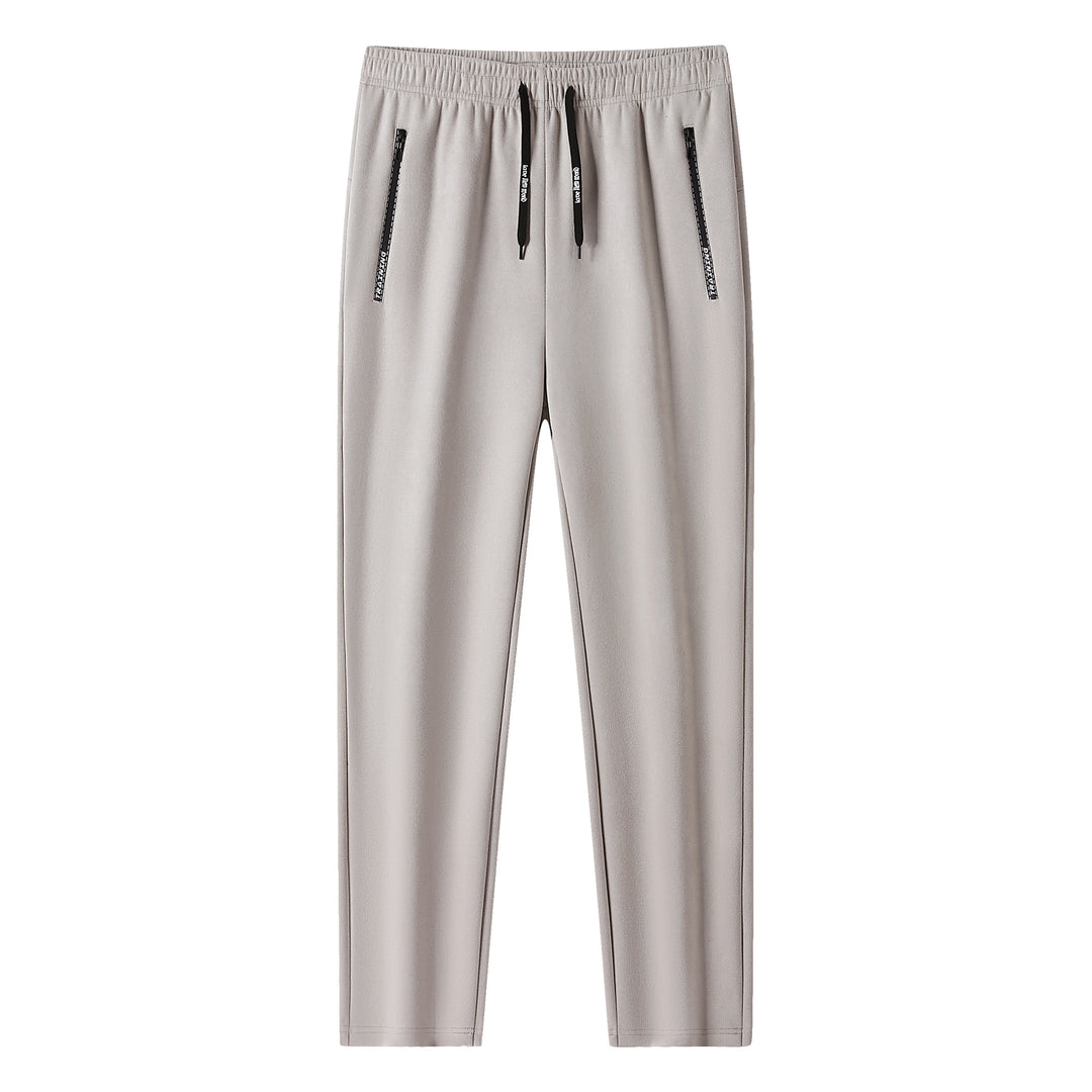 Men's Slim-Fit Jogging Pants with Elastic Waistband, Drawstring and Zipper Pockets Mune Fashion