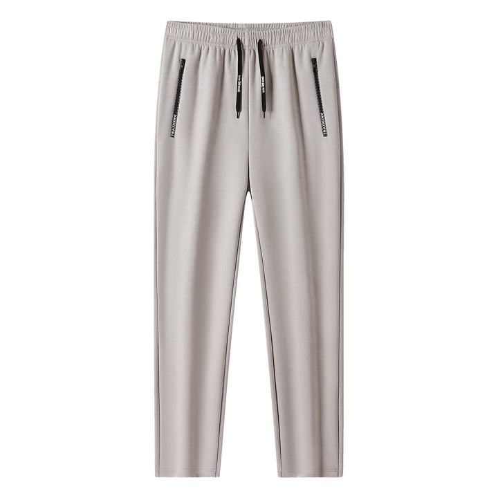 Men's Slim-Fit Jogging Pants with Elastic Waistband, Drawstring and Zipper Pockets Mune Fashion