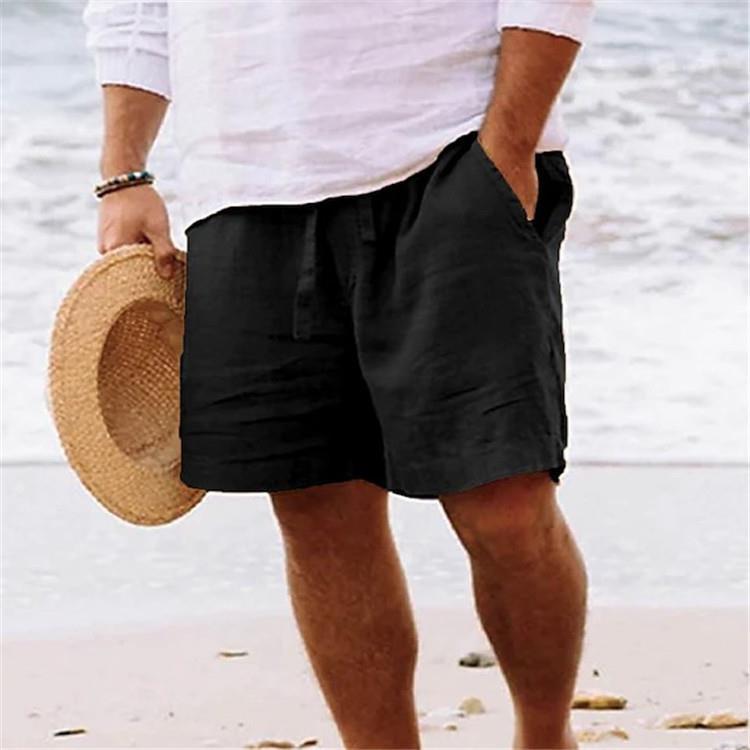 Men's casual travel Bermuda shorts with crinkle texture, adjustable drawstring, and large volume patch pockets Mune Fashion
