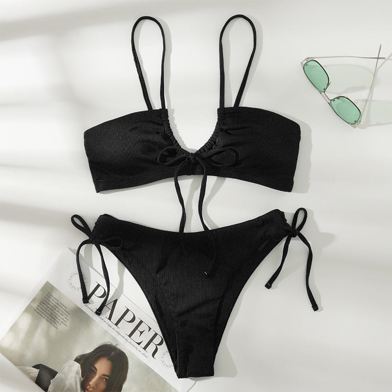 Women's bikini set with sophisticated wrap detail and adjustable straps Mune Fashion