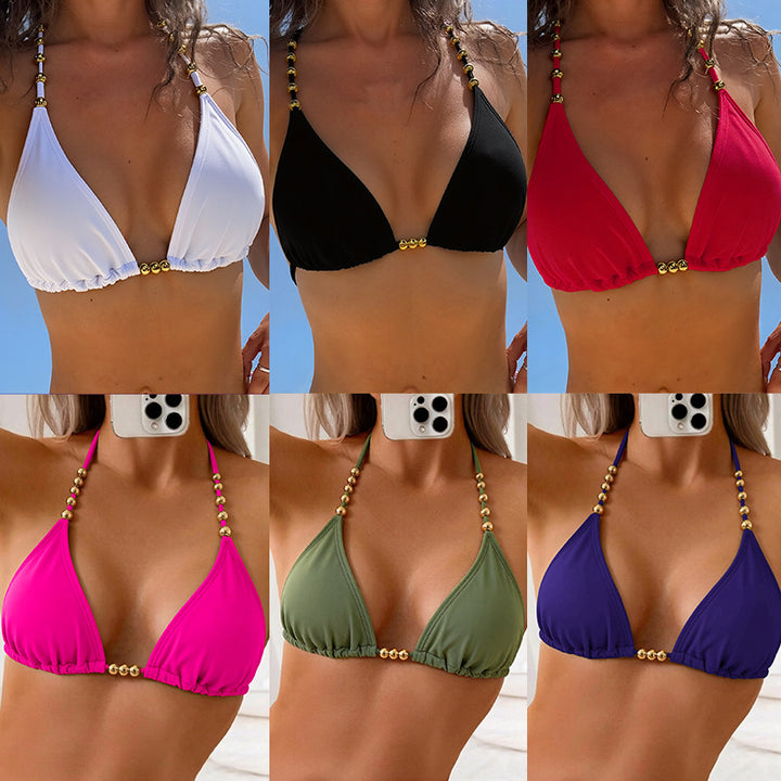 Women’s triangle bikini with decorative gold-colored accents Mune Fashion
