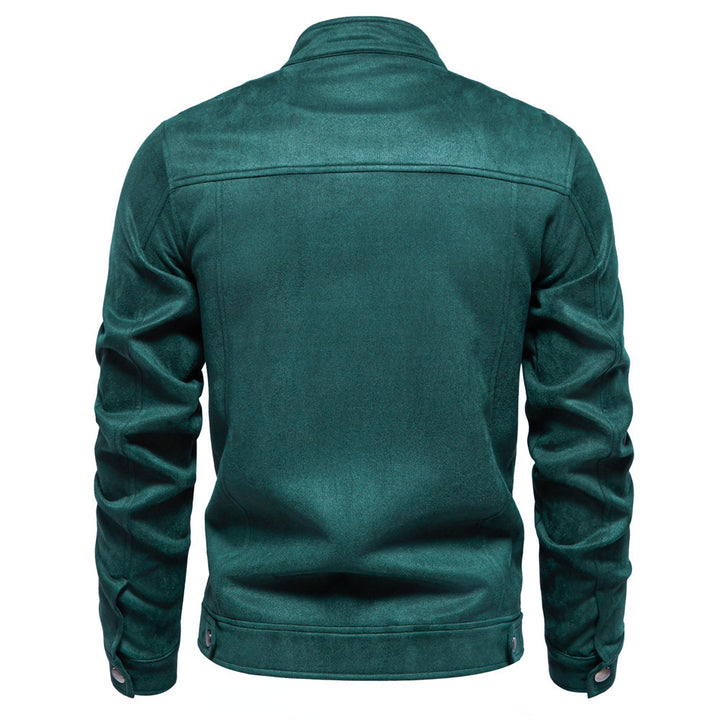 Men's napa suede jacket with stand-up collar, slim fit and zip pockets Mune Fashion