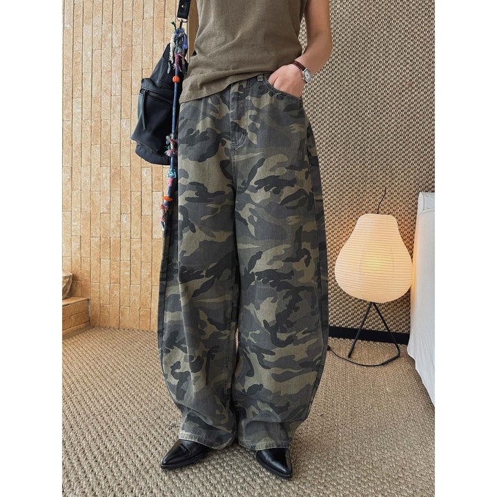 Women Wide Cargo Pants in Camouflage Baggy Style Mune Fashion