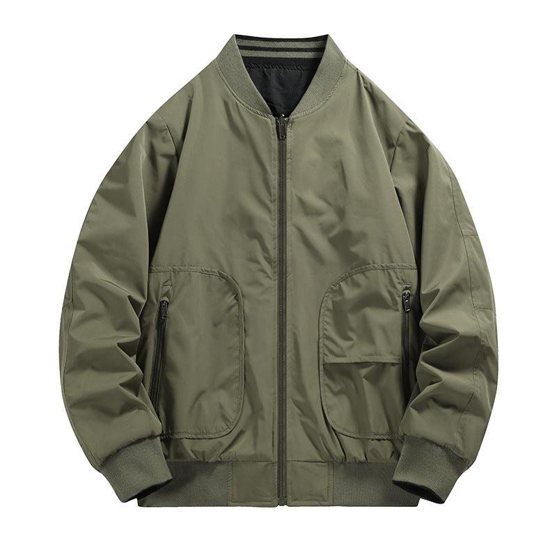 Men's lightweight water-repellent bomber jacket with ribbed collar and multiple pockets Mune Fashion