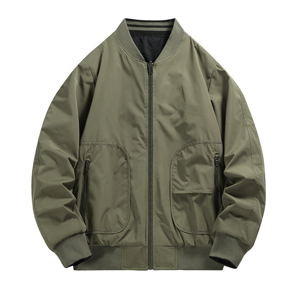 Men's lightweight water-repellent bomber jacket with ribbed collar and multiple pockets Mune Fashion