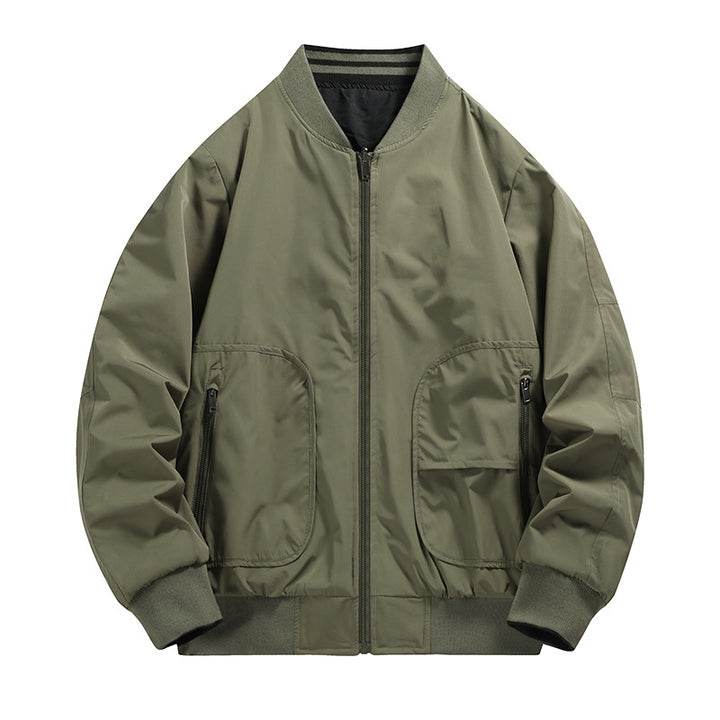 Men's lightweight water-repellent bomber jacket with ribbed collar and multiple pockets Mune Fashion