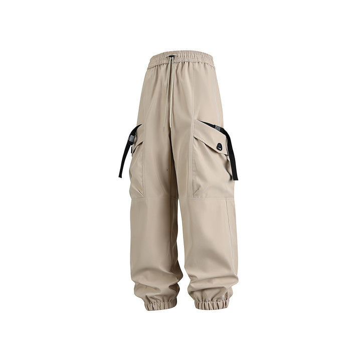 Unisex Wide Technical CargoJogging Pants with adjustable drawstring, large flap pockets, and elastic ankle cuffs Drune